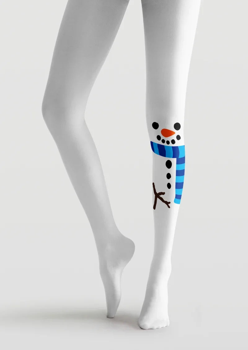 Snowman Scarf Tights Hosiery Pantyhose