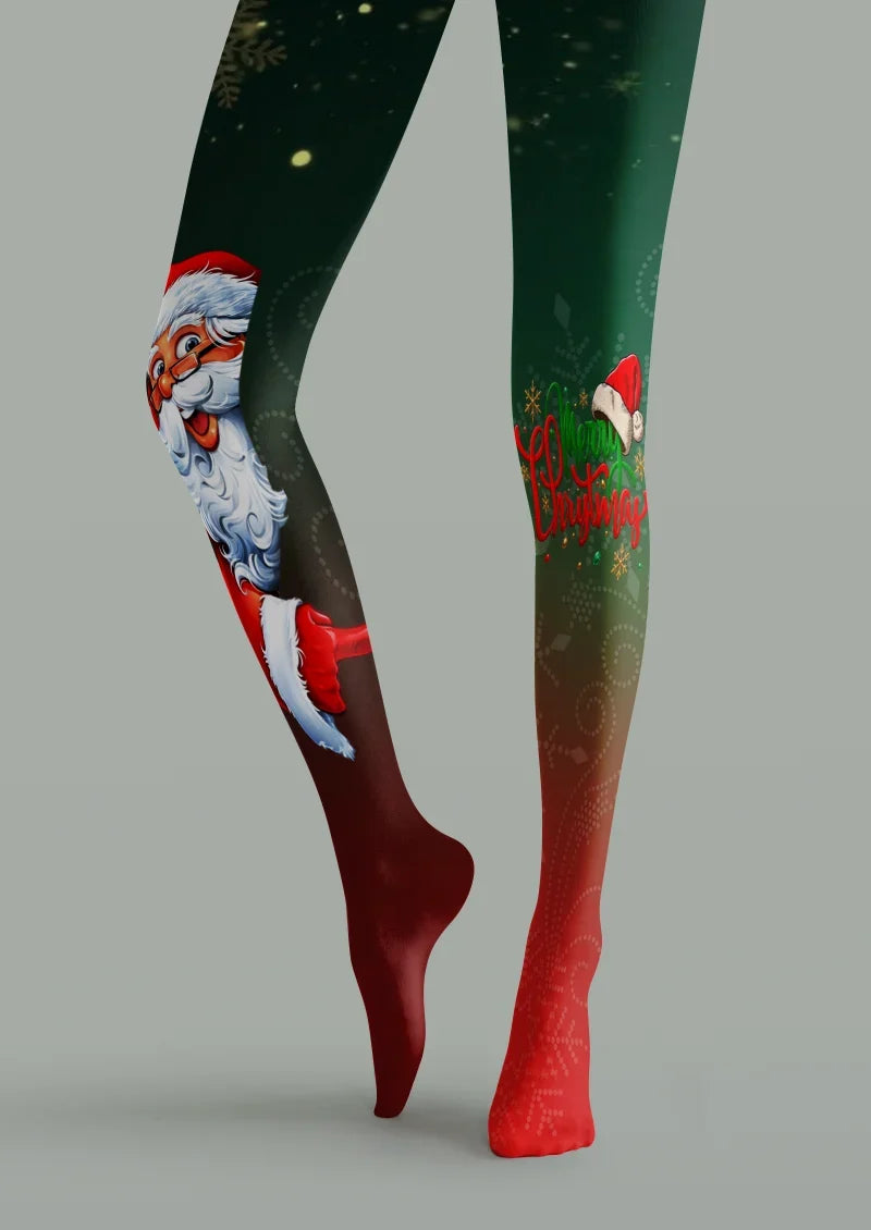 Red Green Festive Figure Tights Hosiery Pantyhose