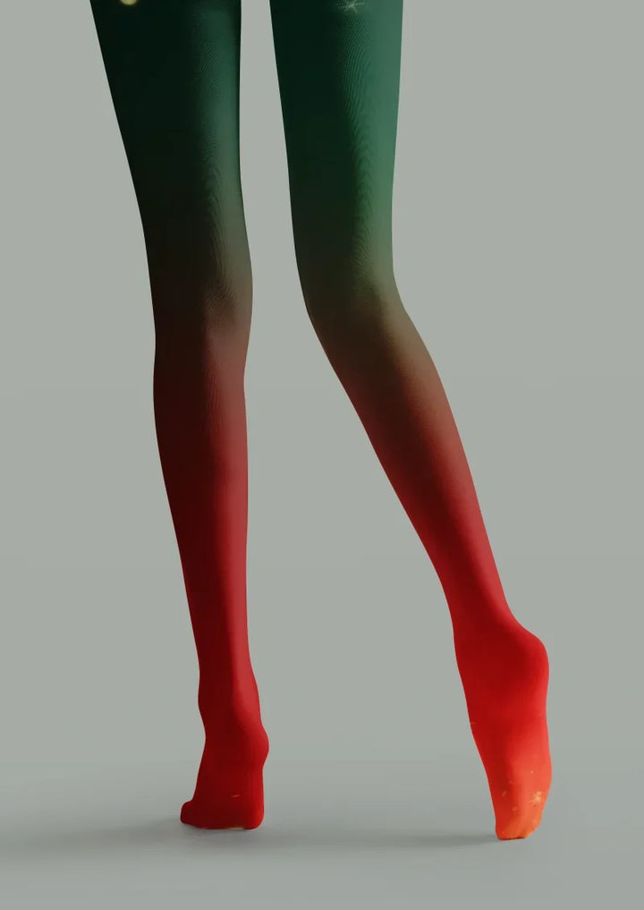 Red Green Festive Figure Tights Hosiery Pantyhose