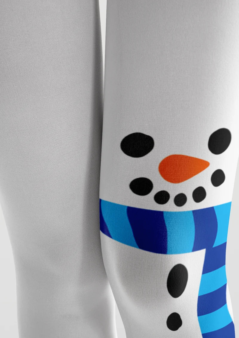 Viken Plan Snowman Scarf Tights Hosiery Pantyhose