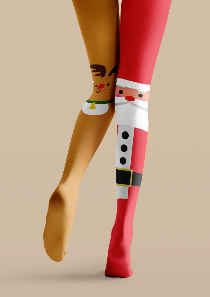 Festive Gift Bearer Reindeer Tights Hosiery Pantyhose