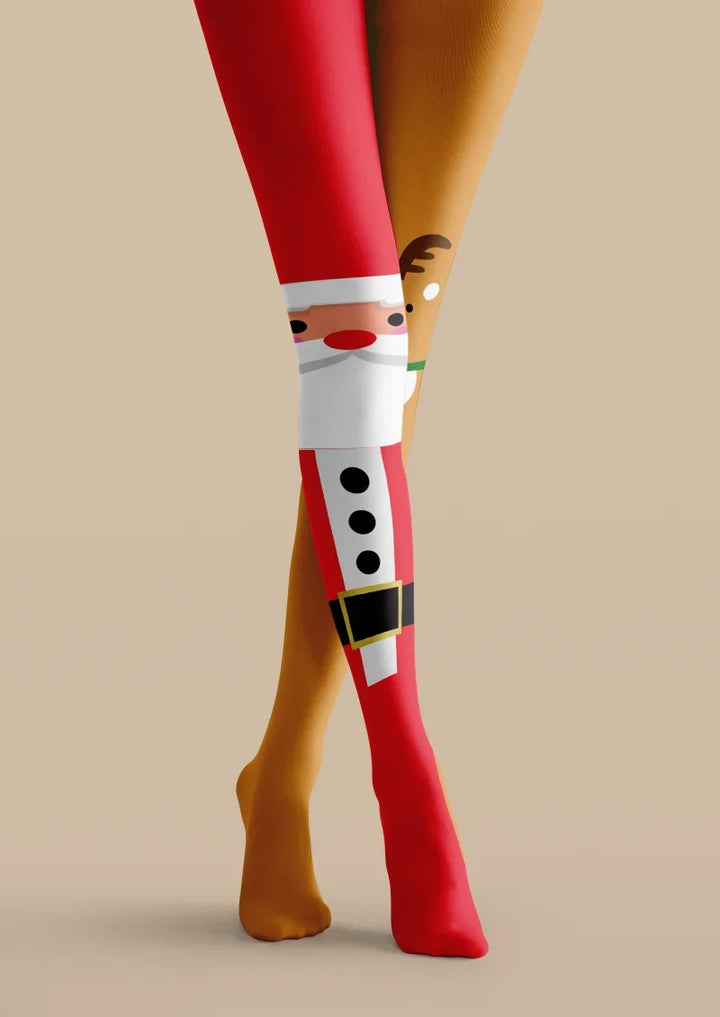 Festive Gift Bearer Reindeer Tights Hosiery Pantyhose