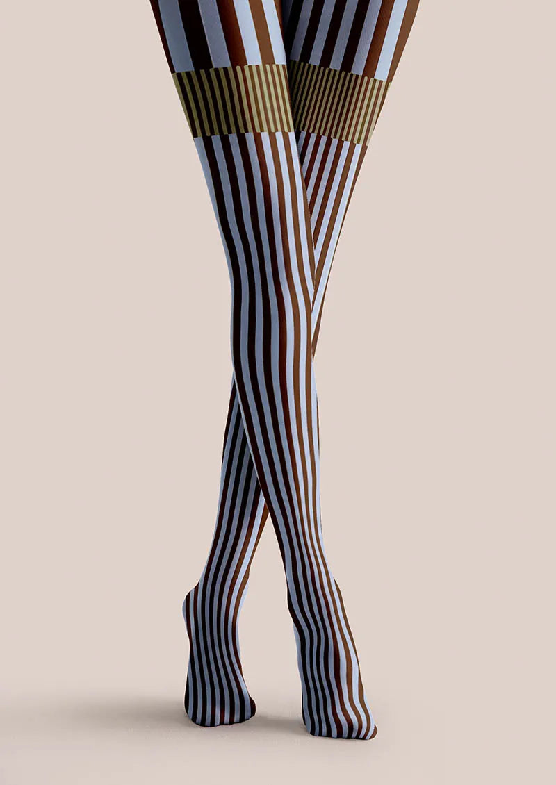 Women Geometric Art Retro Wave Printed Tights Hosiery Pantyhose