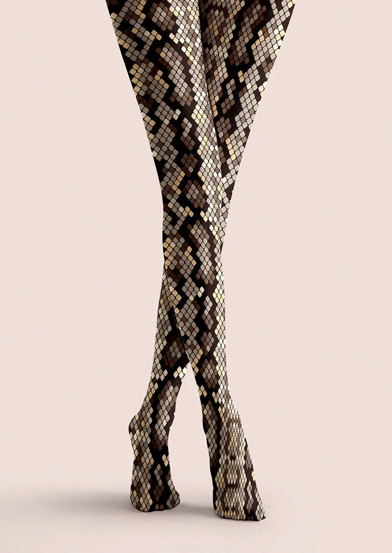 Women Venom Kiss Snake Animal Patterned Tights Pantyhose