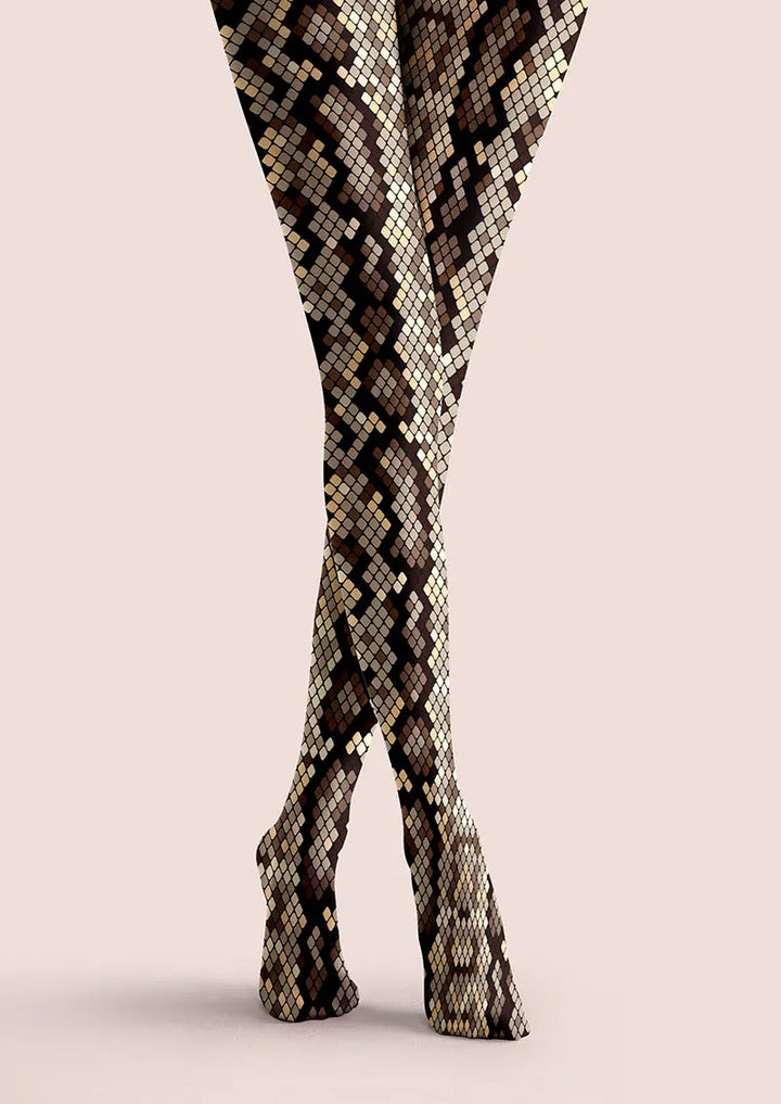 Women Venom Kiss Snake Animal Patterned Tights Pantyhose