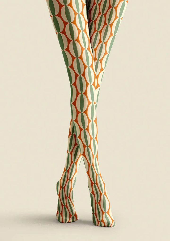 Women Geometric Art Geo Polka Dot Printed Tights Pantyhose