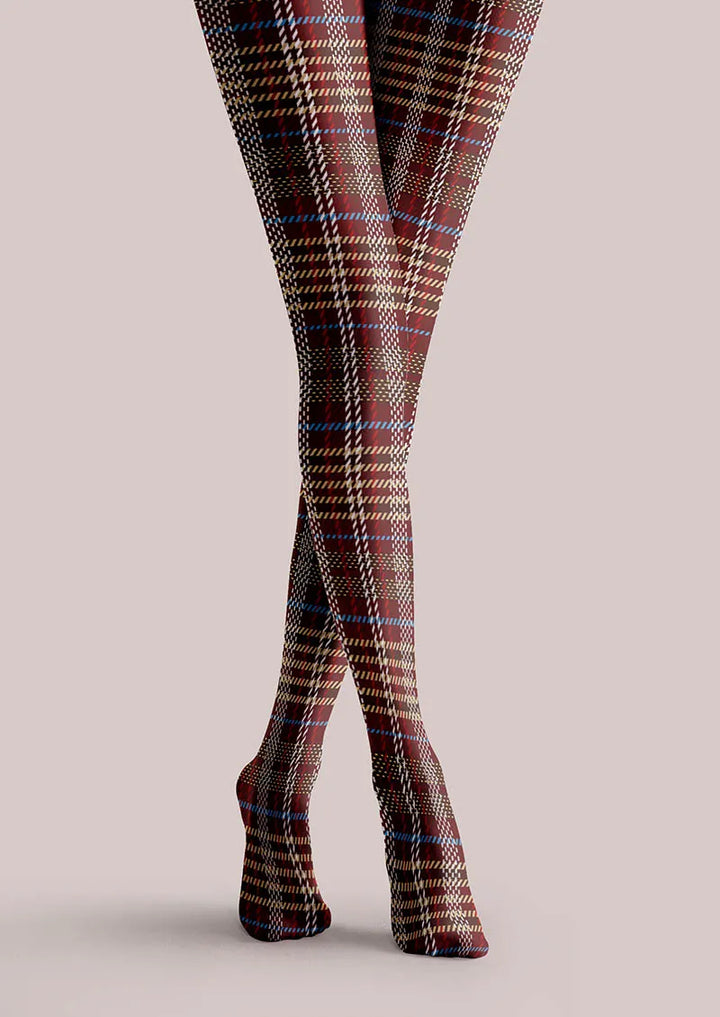 Women Classic Plaid Geometric Art Pattern Tights Pantyhose