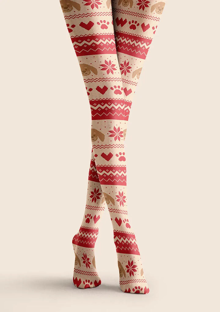 Red & White Christmas Tights Hosiery Pantyhose