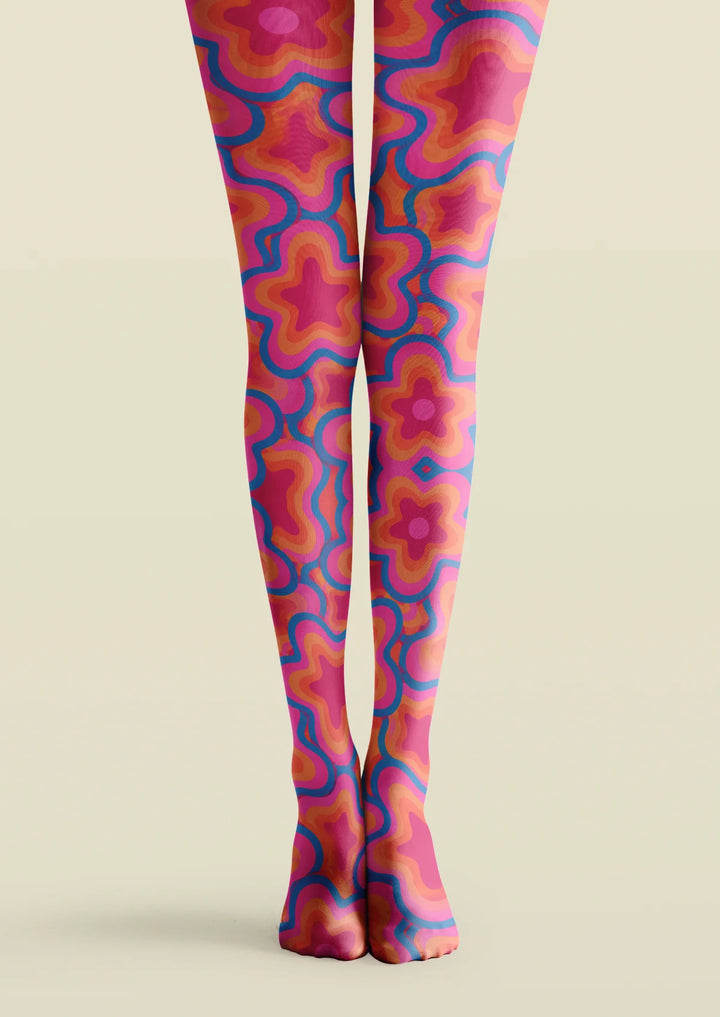 Women Retro Psychedelic Star Print Tights and Hosiery Pantyhose