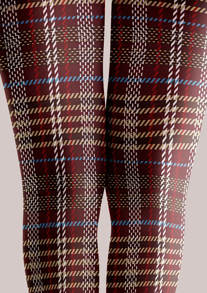 Women Classic Plaid Geometric Art Pattern Tights Pantyhose