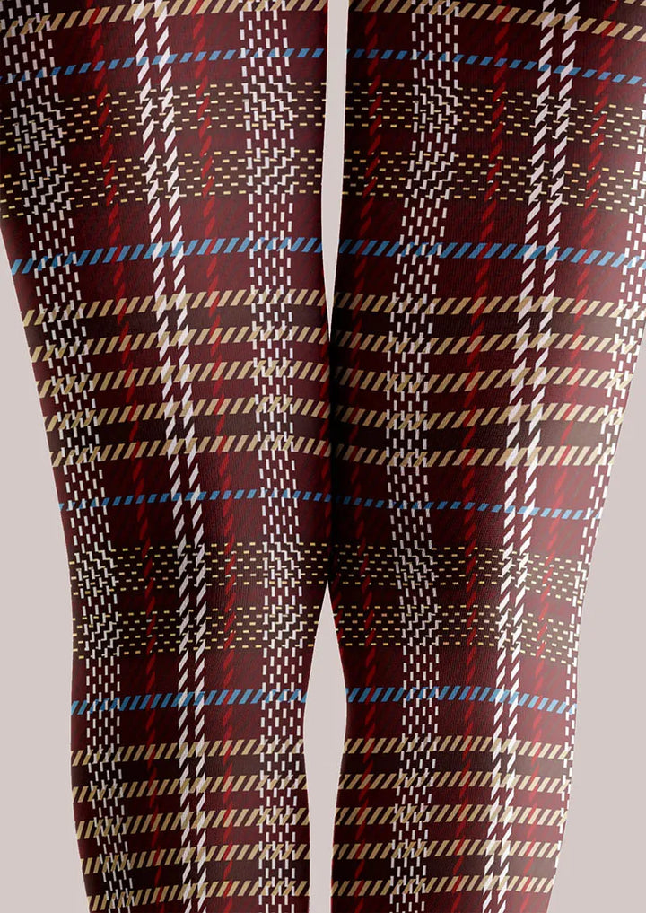 Women Classic Plaid Geometric Art Pattern Tights Pantyhose