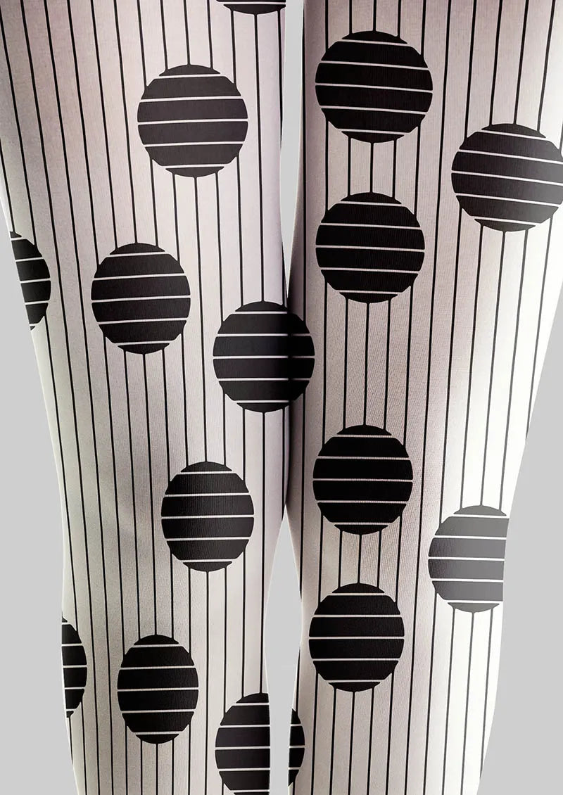 Women Pop Art Monochrome Polka Dots Print Tights Pantyhose