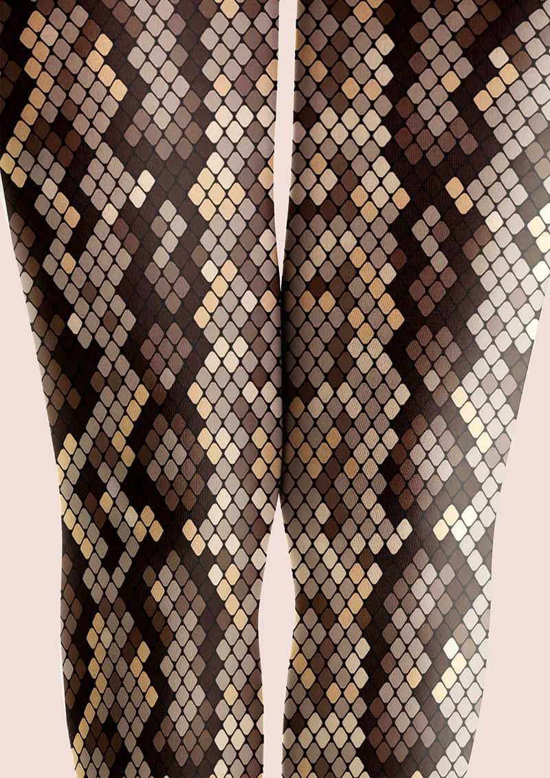 Women Venom Kiss Snake Animal Patterned Tights Pantyhose