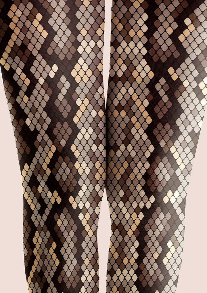 Women Venom Kiss Snake Animal Patterned Tights Pantyhose