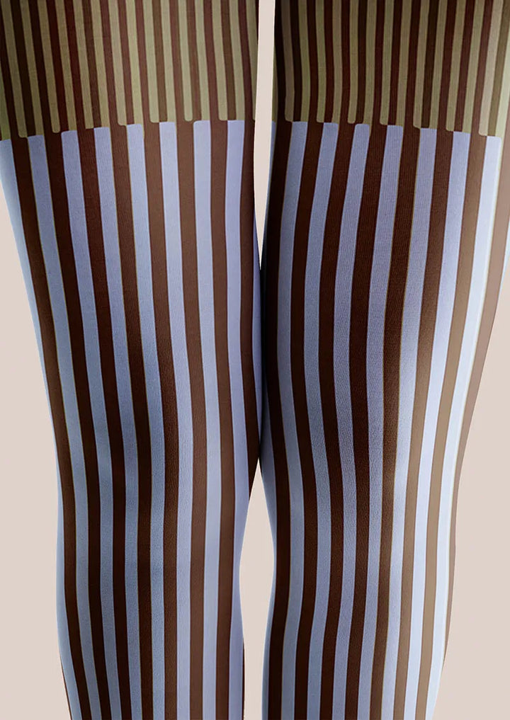 Women Retro Wave Geometric Art Printed Tights Pantyhose