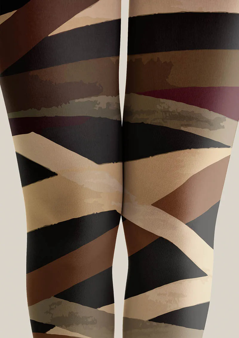 Women Geometric Art Woven Rhythm Pattern Tights Pantyhose