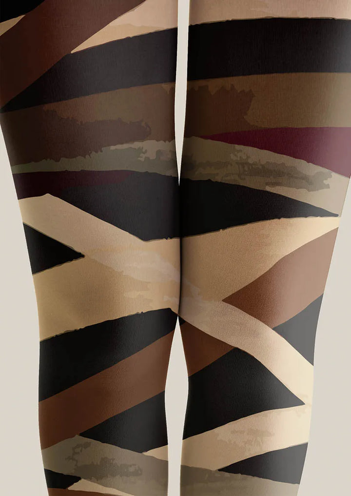 Women Geometric Art Woven Rhythm Pattern Tights Pantyhose
