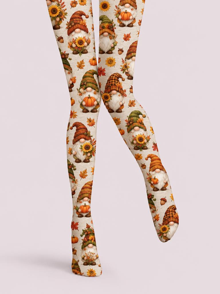 Thanksgiving Women Cute Turkey Pumpkin Autumn Tights Pantyhose
