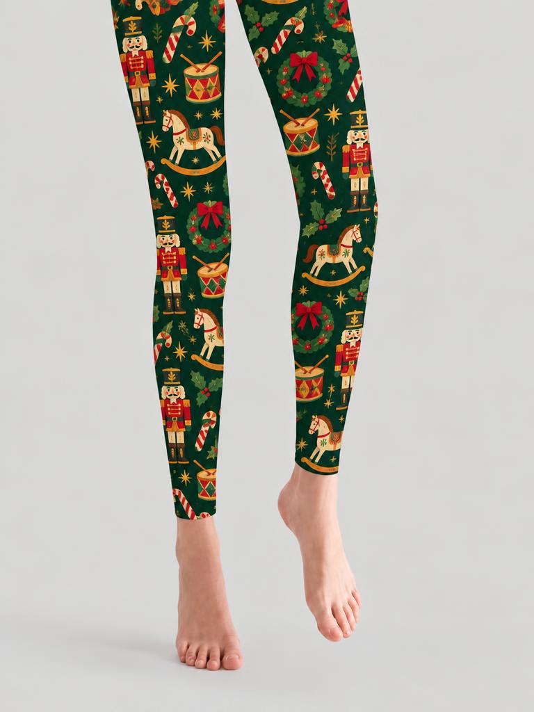 Christmas Women Green Nutcracker Soldier Footless Pantyhose